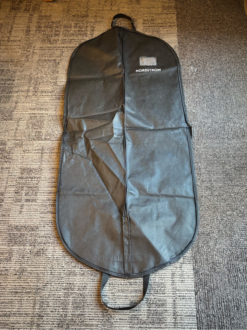 Nordstrom Black Garment Bag for Clothing Storage and Travel